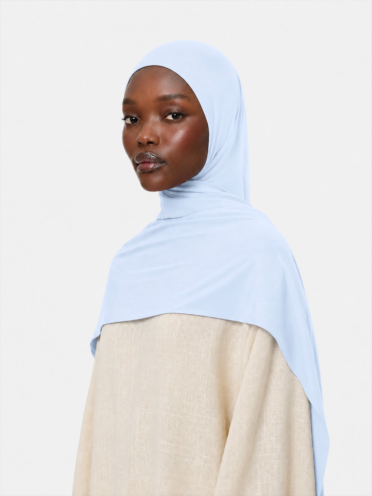Premium Jersey Hijab Soft Blue