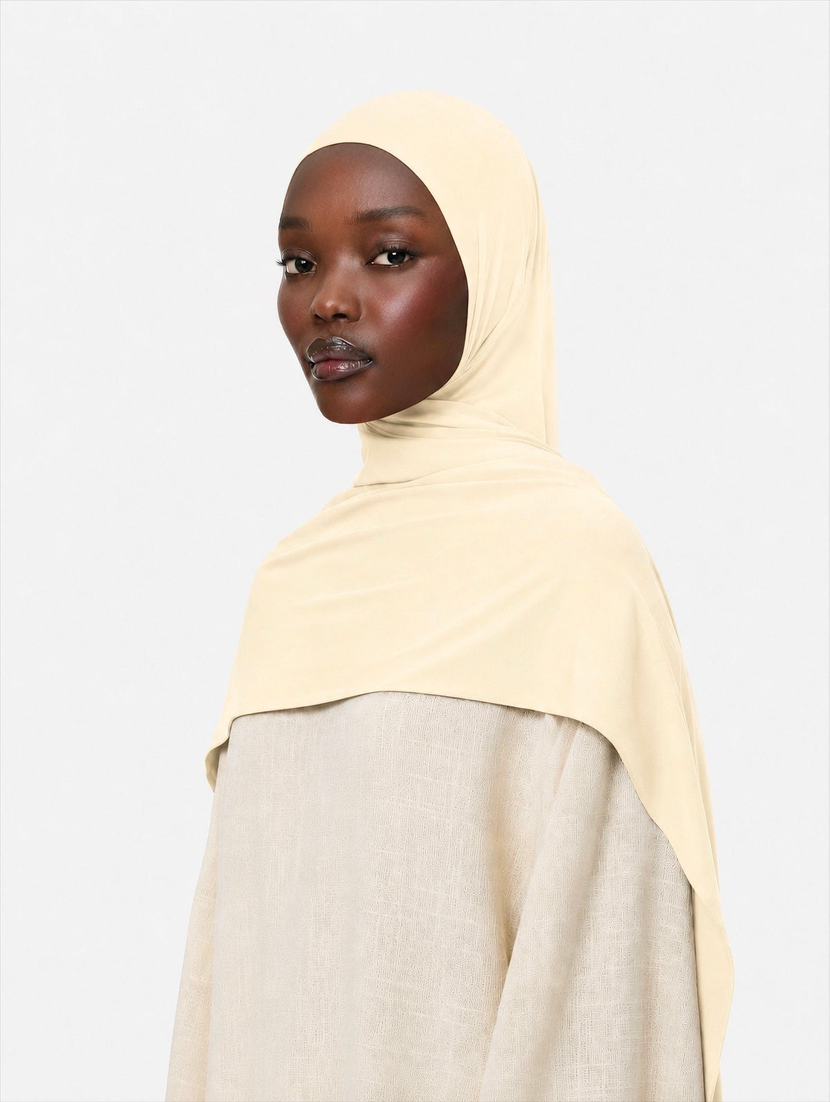 Premium Jersey Hijab Buttercream