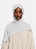 Premium Jersey Hijab Silver Mist