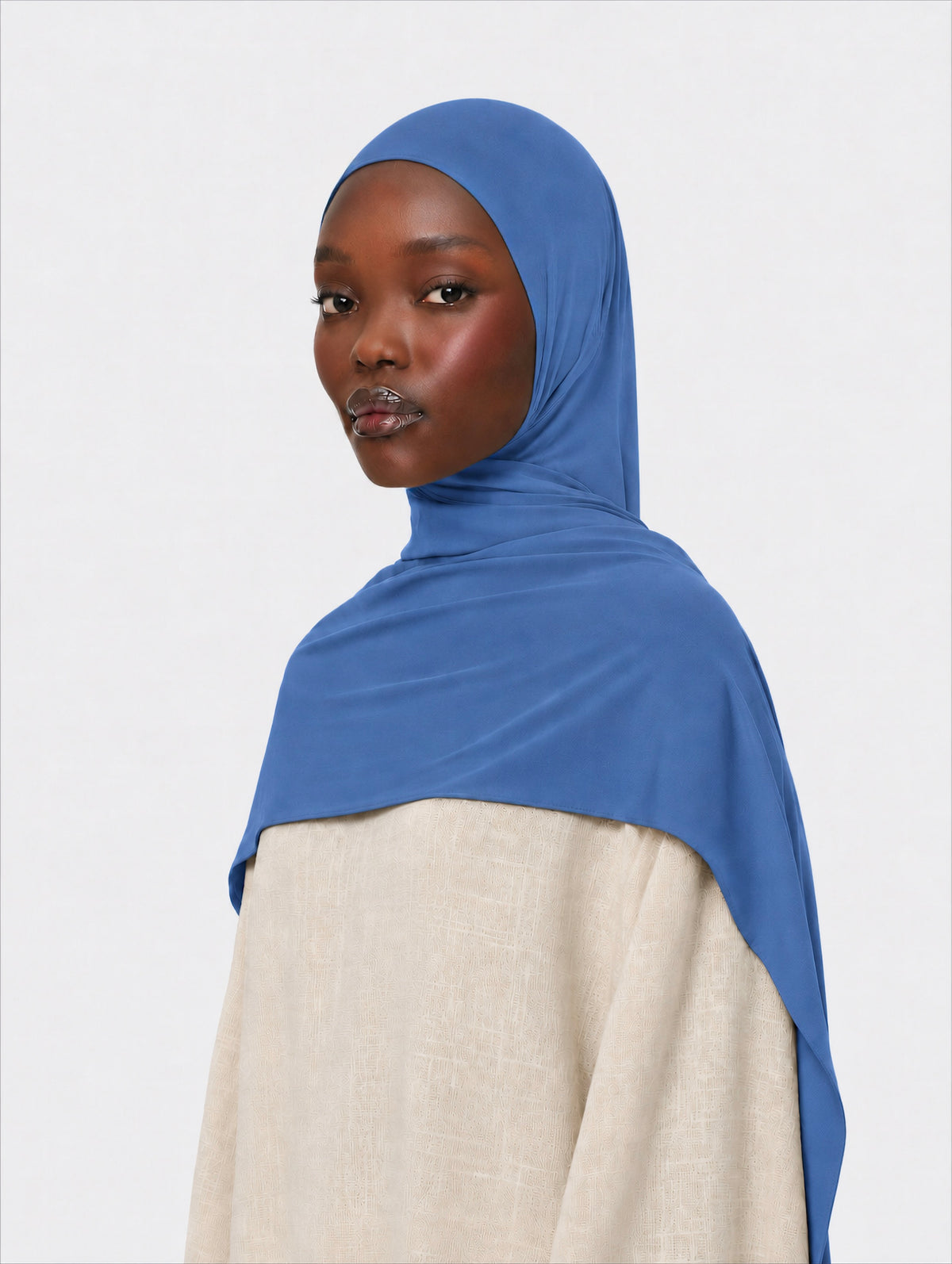 Premium Jersey Hijab Yale Blue